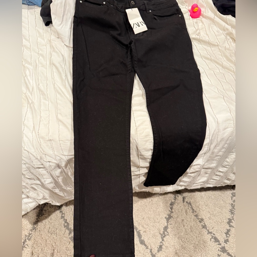 Mens black zara skinny leg jean